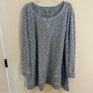 Catherines Slate Blue Heathered Long Sleeve Top Women’s Plus Size 5X